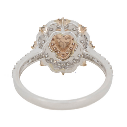 White/Rose Gold 0.23ct Pink Diamond Double Halo Ring