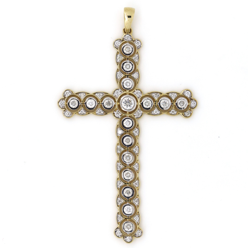Yellow Gold Diamond Crucifix Pendant