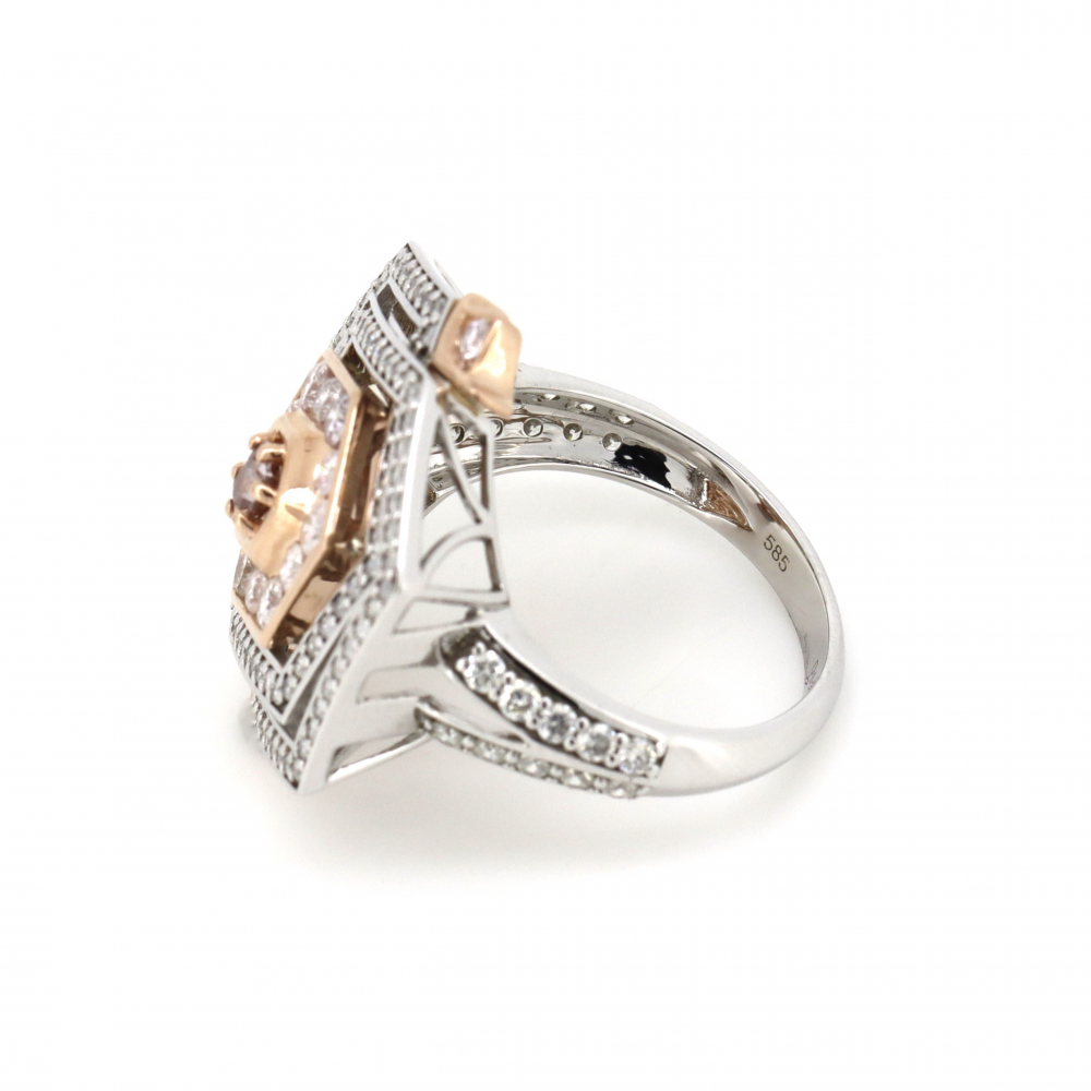 Fancy Pink Diamond Art Deco Inspired Ring