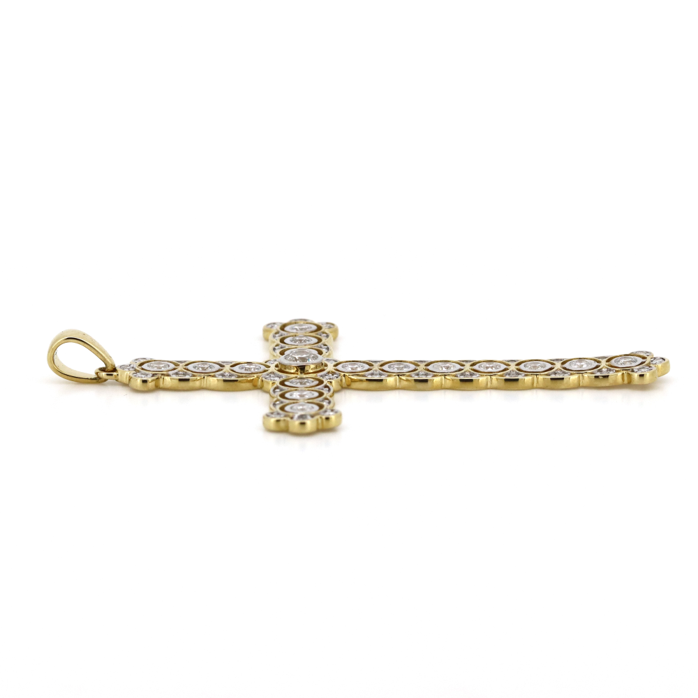 Yellow Gold Diamond Crucifix Pendant