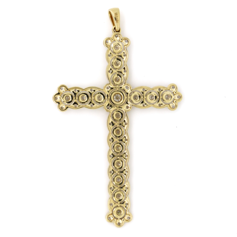 Yellow Gold Diamond Crucifix Pendant