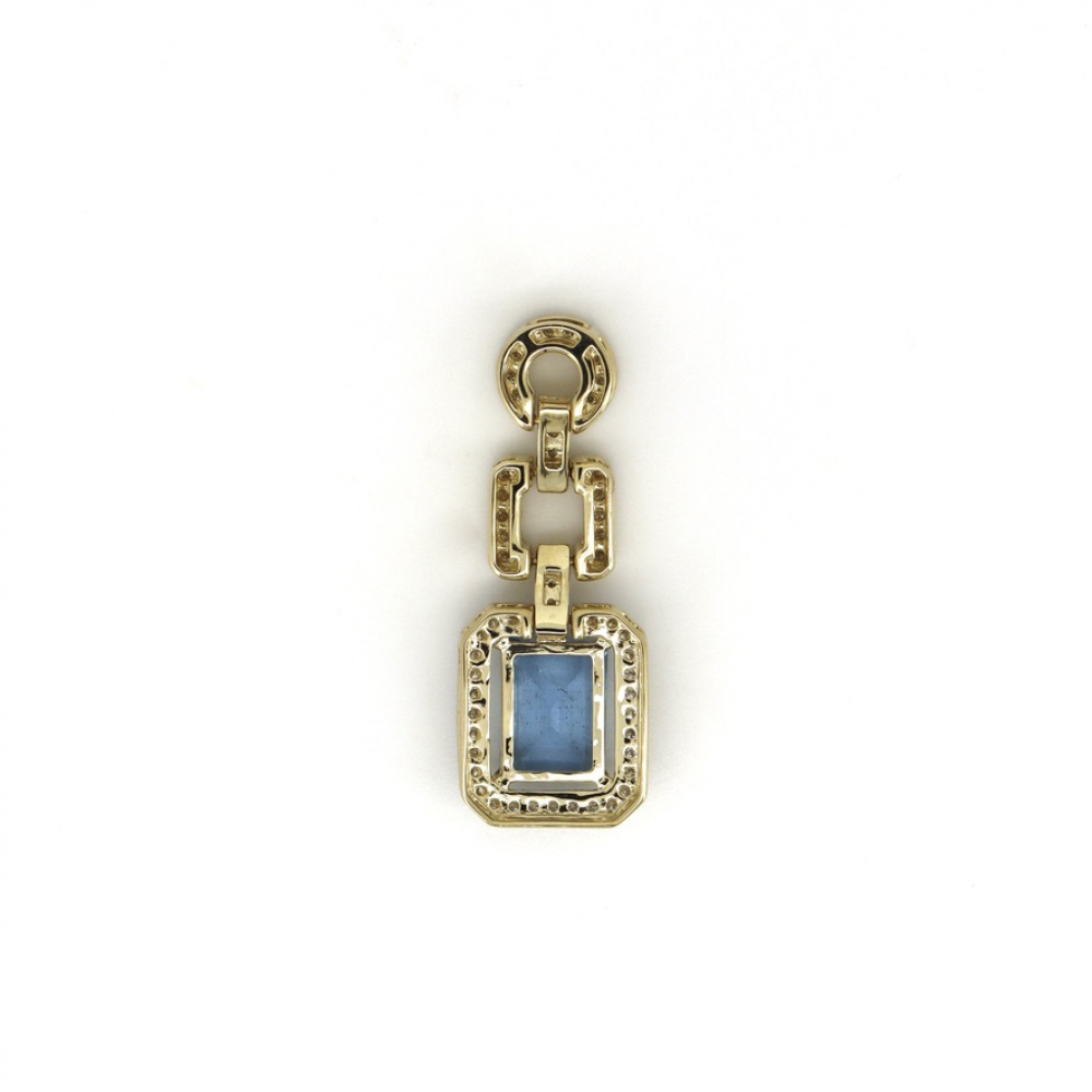 1.56ct Aquamarine and Diamond Statement Drop Pendant