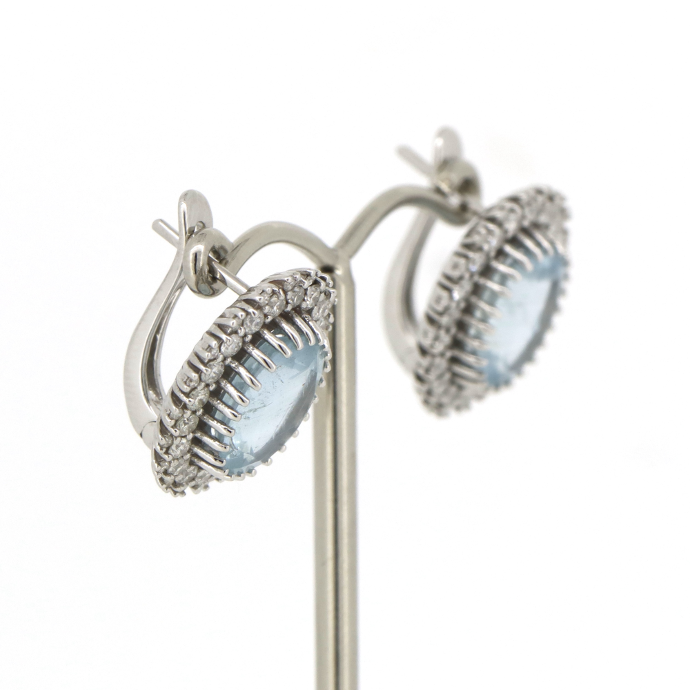 White Gold Aquamarine & Diamond Antique