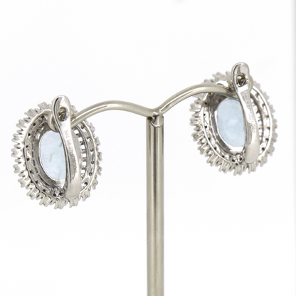 White Gold Aquamarine & Diamond Antique