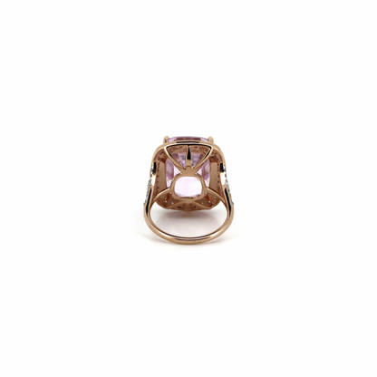 Kunzite and Diamond Cocktail Ring