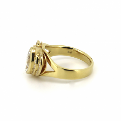 Yellow Gold Marquise Cut Diamond Ring