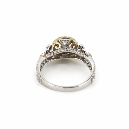 Yellow Gold and Diamond Decorative Split Band Ring