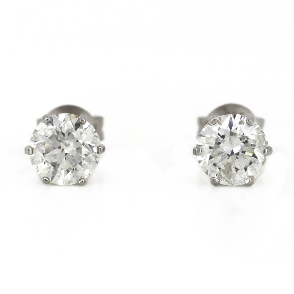 White Gold 1.42ct Diamond Stud Earrings