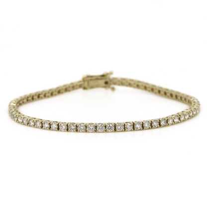 Yellow Gold 2.56ct Diamond Tennis Bracelet