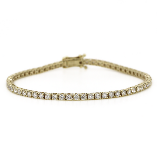 Yellow Gold 2.56ct Diamond Tennis Bracelet