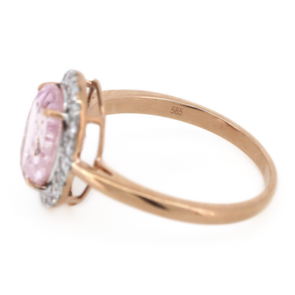 Rose Gold Morganite & Diamond Halo Dress Ring