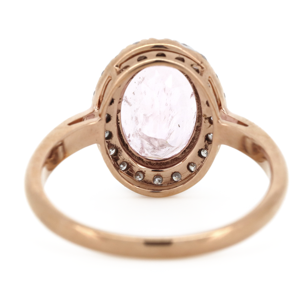 Rose Gold Morganite & Diamond Halo Dress Ring