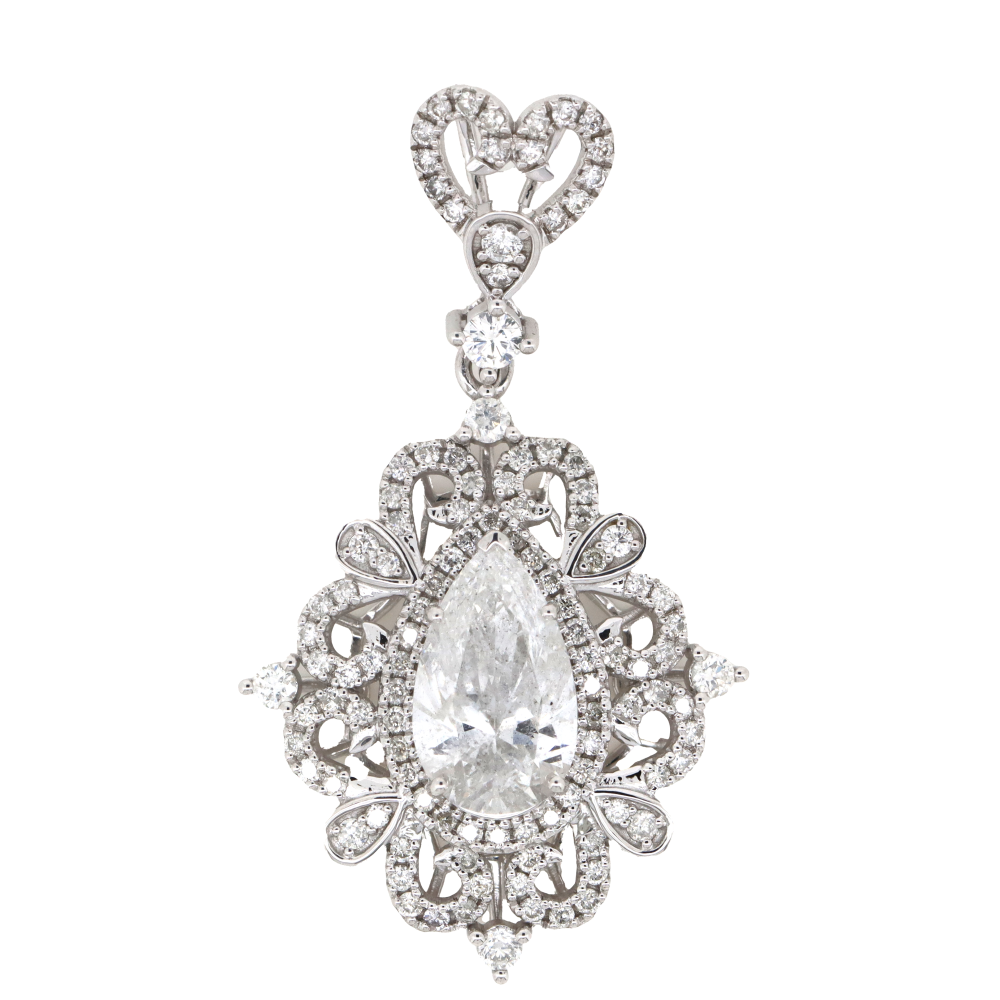 2.04ct White Gold Diamond Decorative Pendant