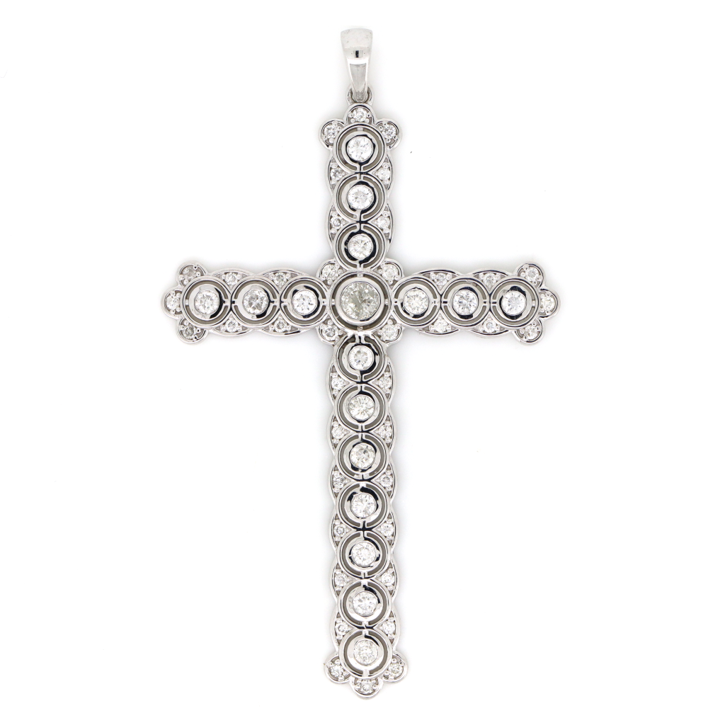 White Gold Diamond Crucifix Pendant