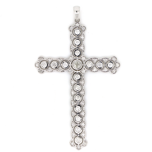 White Gold Diamond Crucifix Pendant