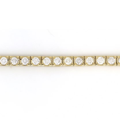 Yellow Gold Half Diamond Tennis Necklace