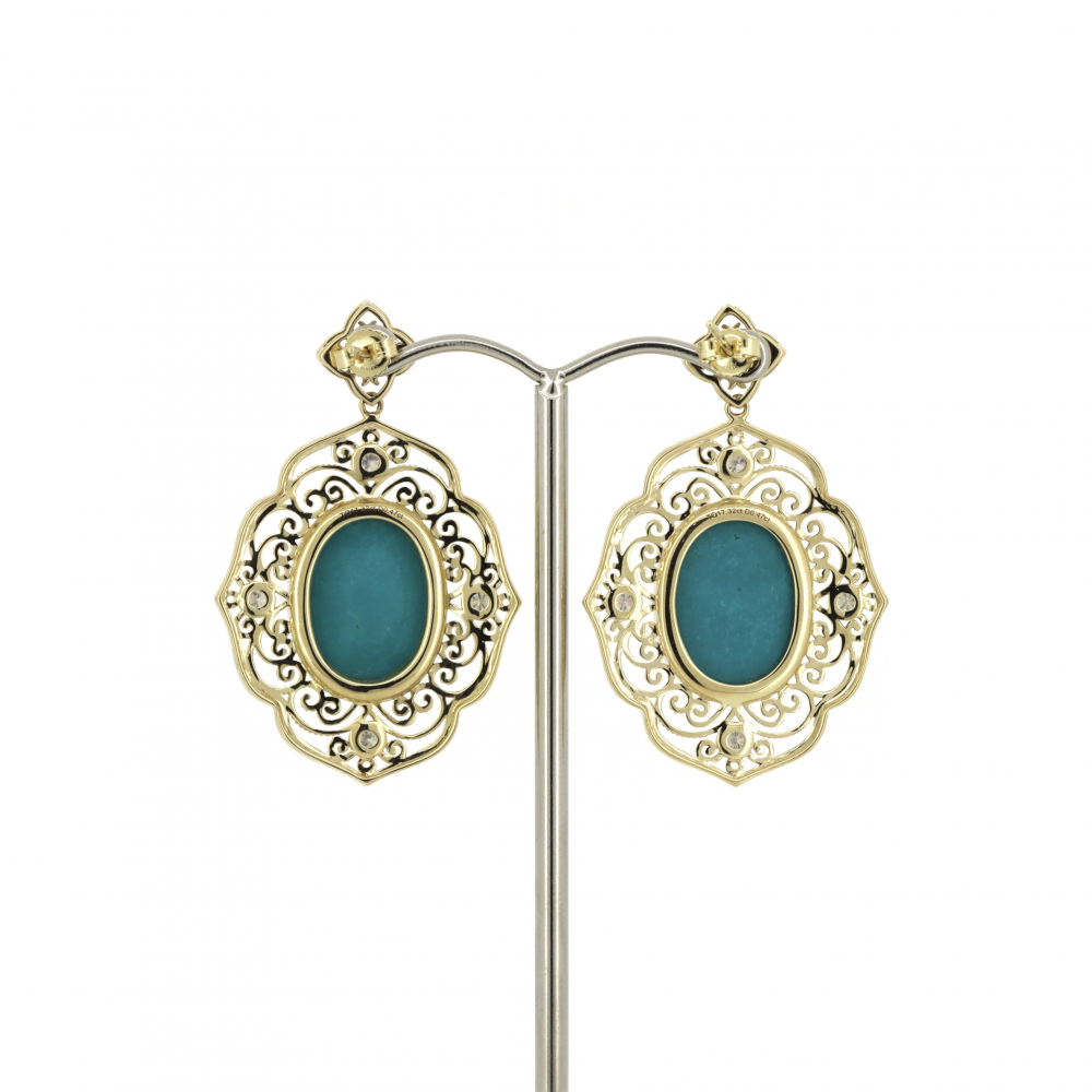 17.32ct Turquoise and Diamond Earrings