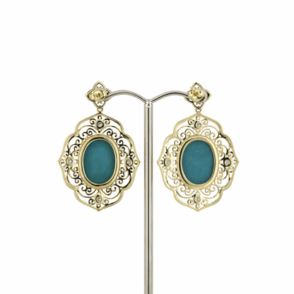 17.32ct Turquoise and Diamond Earrings