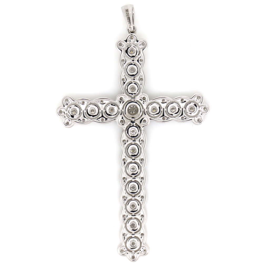 White Gold Diamond Crucifix Pendant