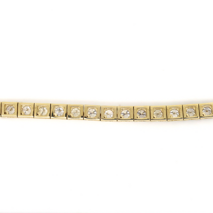 Yellow Gold Half Diamond Tennis Necklace