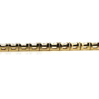 Yellow Gold Half Diamond Tennis Necklace