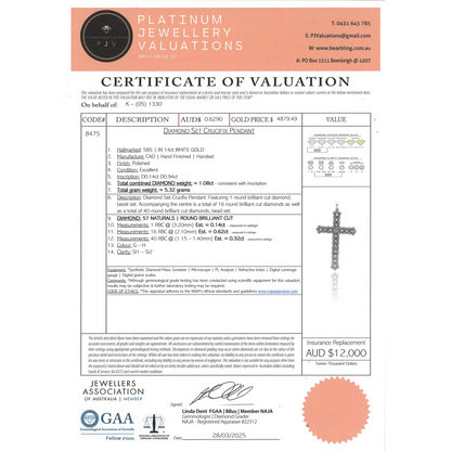 White Gold Diamond Crucifix Pendant