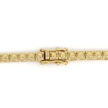 Yellow Gold Half Diamond Tennis Necklace