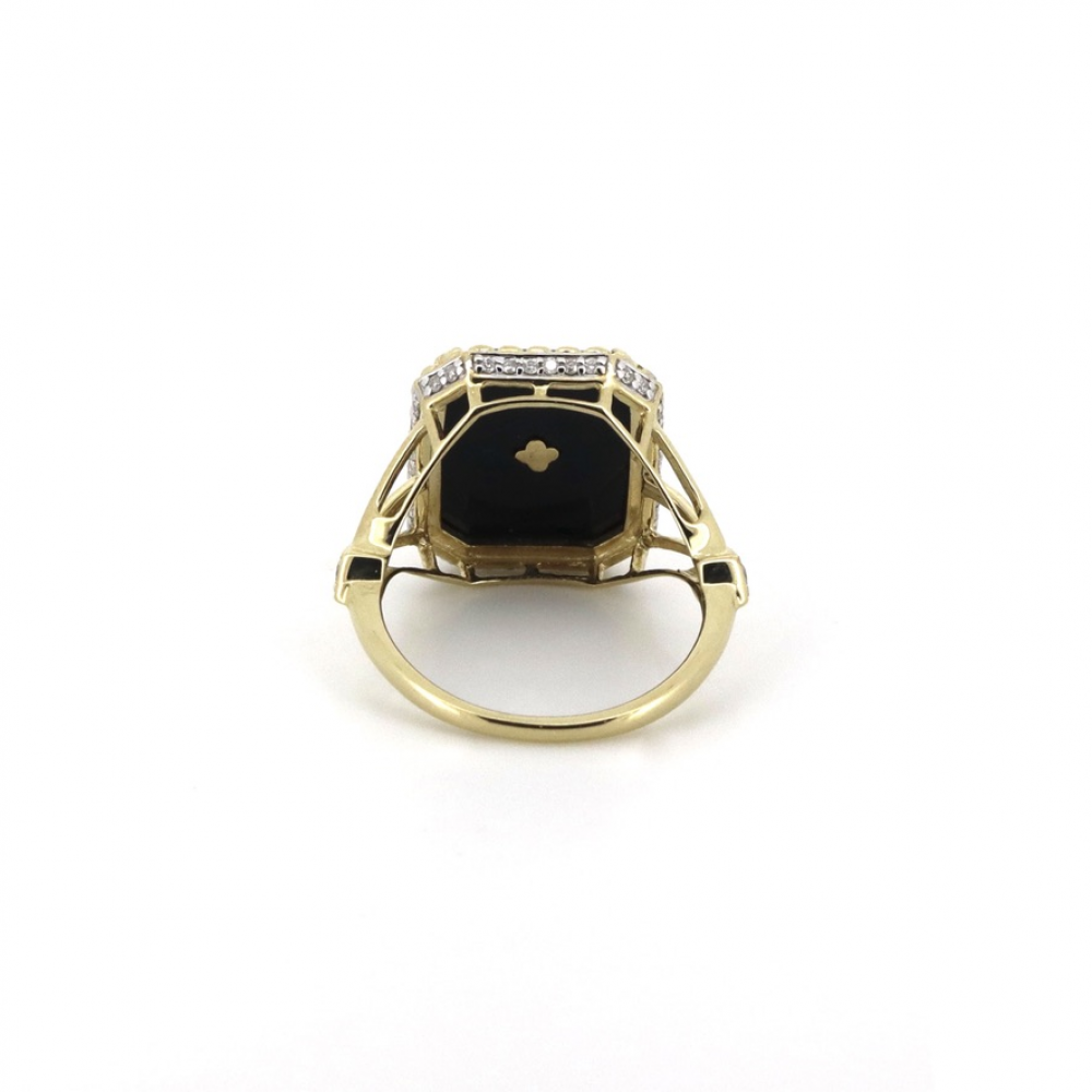 Onyx and Diamond Ring