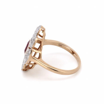 Ruby and Diamond Vintage Style Ring