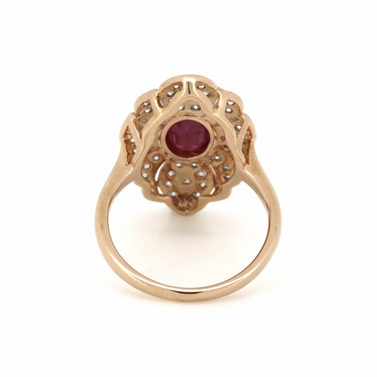 Ruby and Diamond Vintage Style Ring