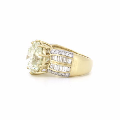 10.29ct Yellow Gold Fancy Yellow Diamond Statement Ring