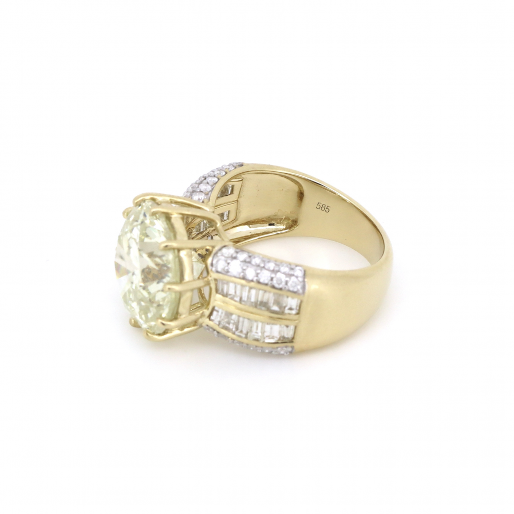 10.29ct Yellow Gold Fancy Yellow Diamond Statement Ring