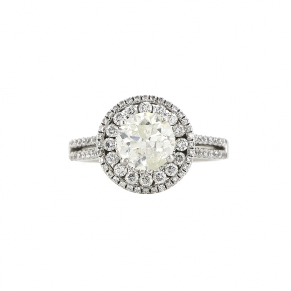 2.06ct Diamond Double Halo Split Band Ring