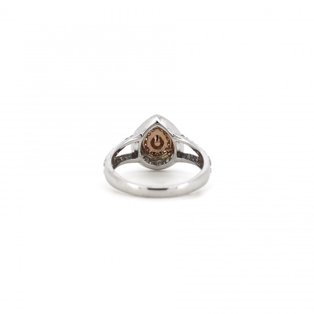 White and Rose Gold Diamond Double Halo Split Band Ring