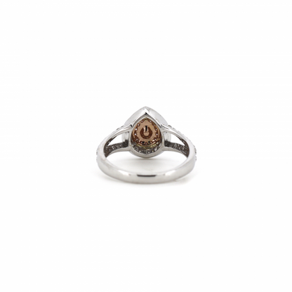 White and Rose Gold Diamond Double Halo Split Band Ring