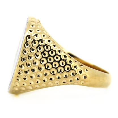 Yellow Gold Black Onyx and Diamond Gents Ring