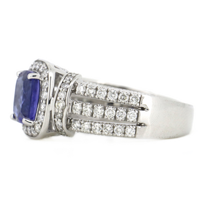 White Gold Tanzanite & Diamond Dress Ring