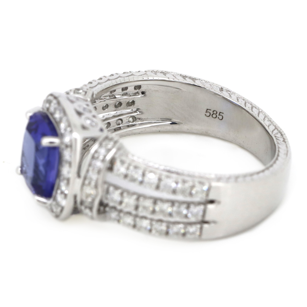 White Gold Tanzanite & Diamond Dress Ring