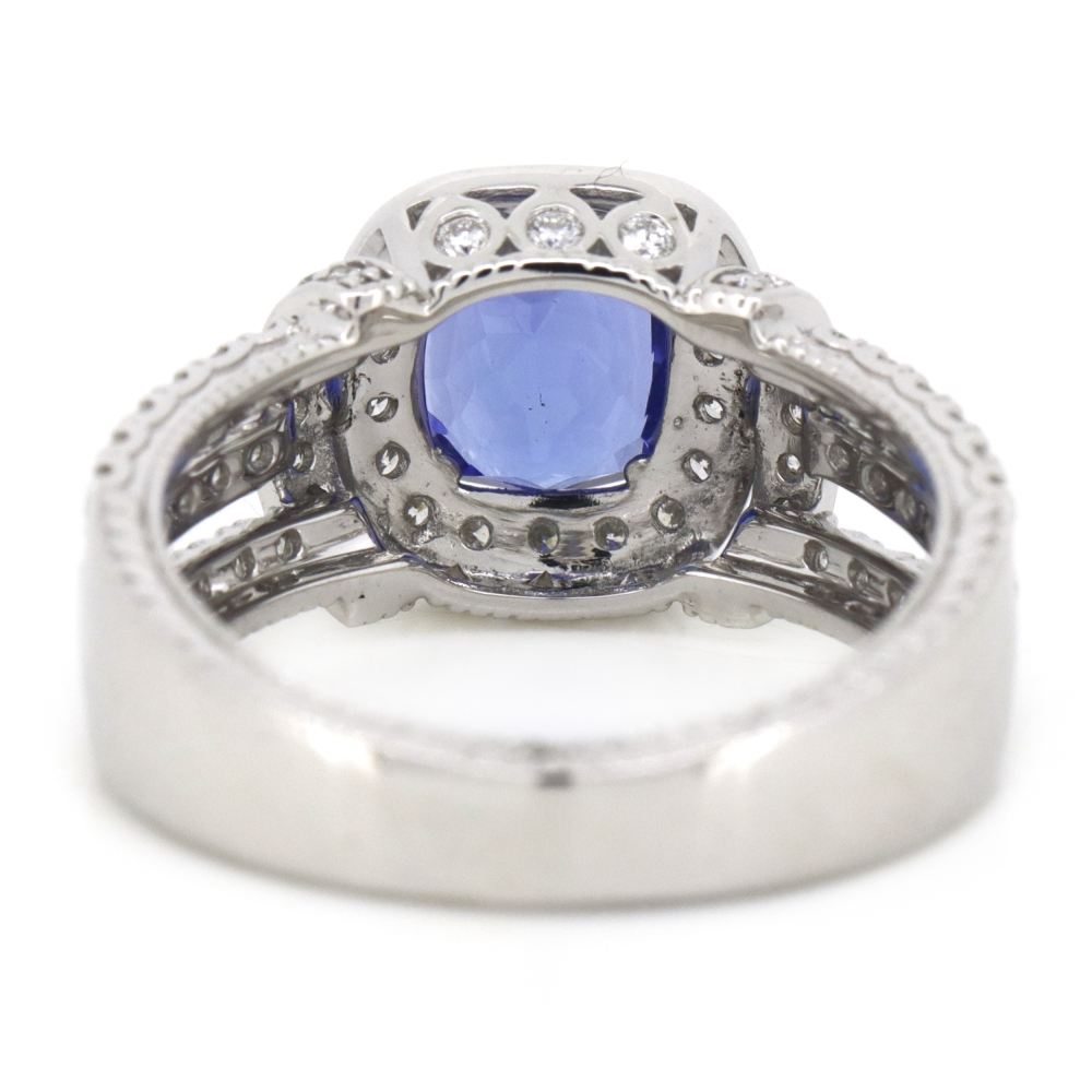 White Gold Tanzanite & Diamond Dress Ring