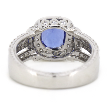 White Gold Tanzanite & Diamond Dress Ring