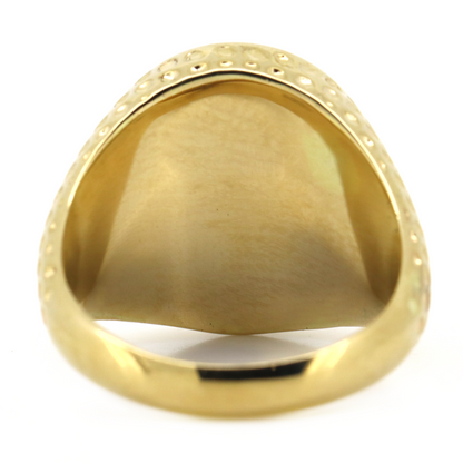 Yellow Gold Black Onyx and Diamond Gents Ring