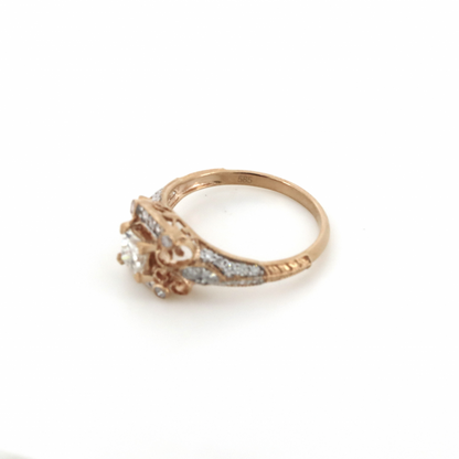 Rose Gold and Diamond Vintage Style Ring