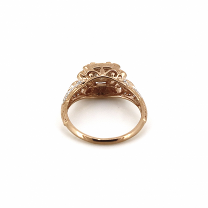 Rose Gold and Diamond Vintage Style Ring