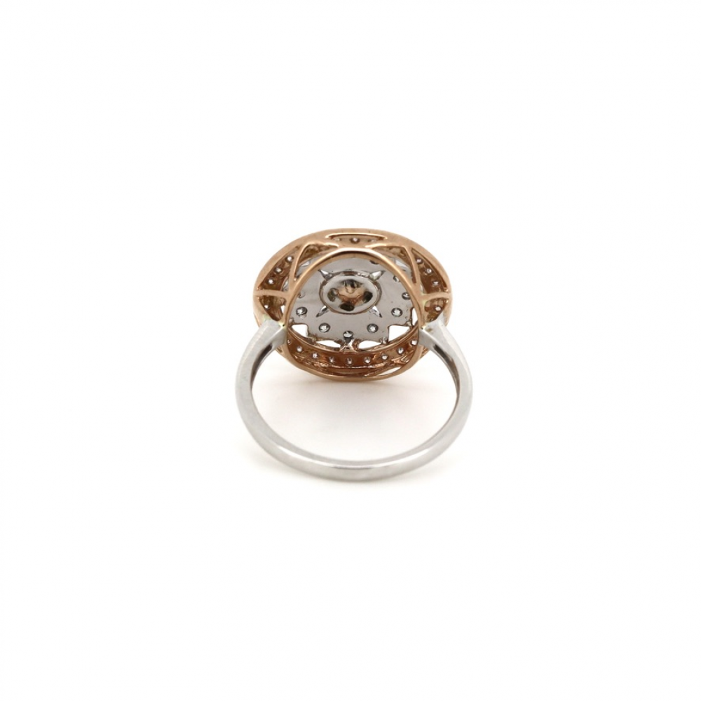 White and Rose Gold Fancy Pink Diamond Decorative Halo Ring