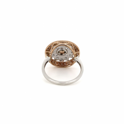 White and Rose Gold Fancy Pink Diamond Decorative Halo Ring