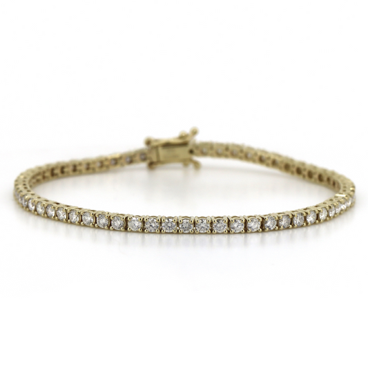 9K Yellow Gold, 2.50ct Diamond, Tennis Bracelet