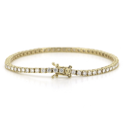 9K Yellow Gold, 2.50ct Diamond, Tennis Bracelet