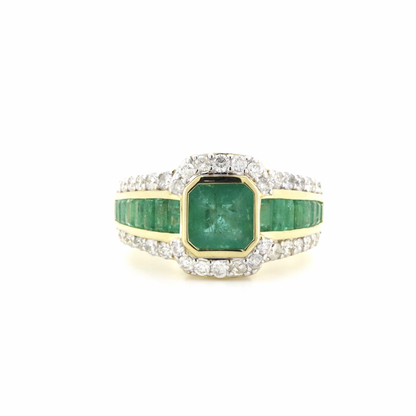 Colombian Emerald and Diamond Cocktail Ring