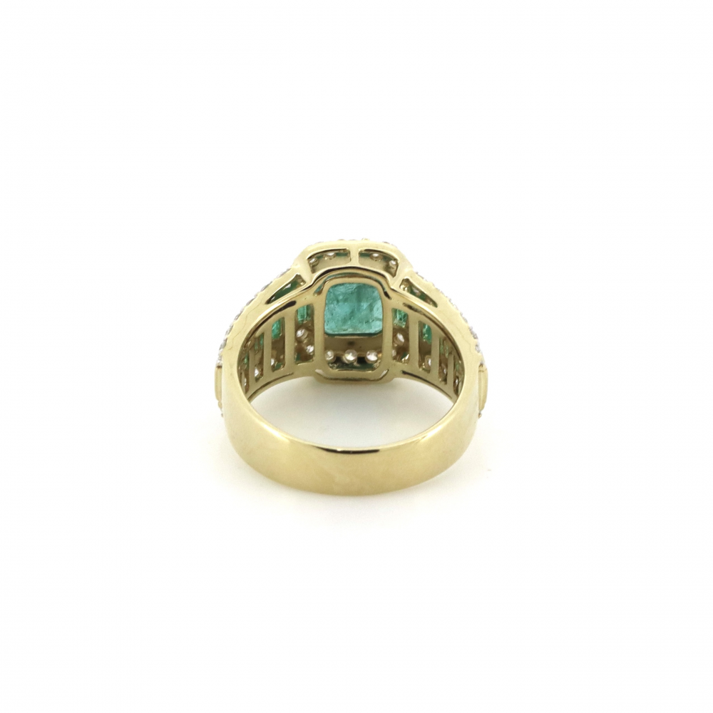 Colombian Emerald and Diamond Cocktail Ring