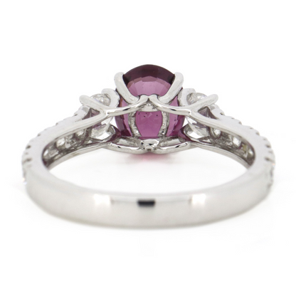 White Gold Rhodolite Garnet & Diamond Dress Ring